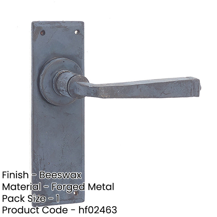 Unique Beeswax Door Handle with Latchplate Rustic Decor Interior Lever Backplate-1