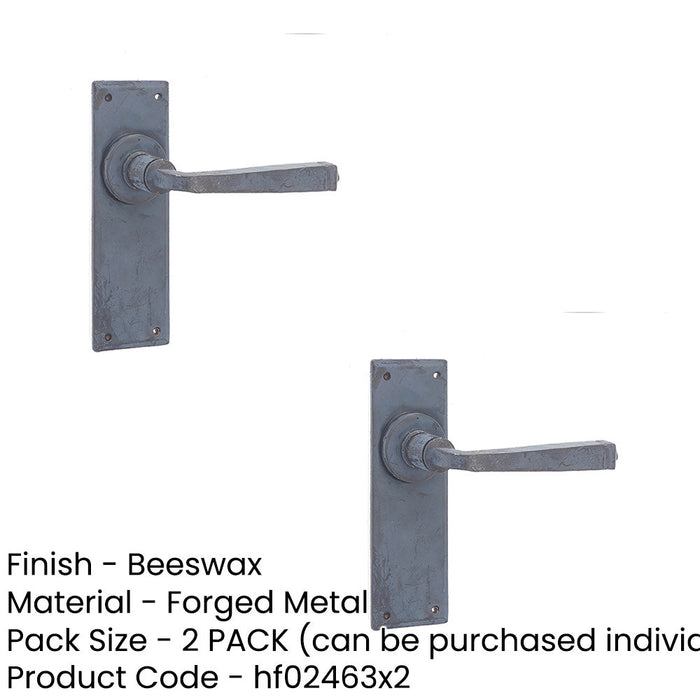 PACK Unique Beeswax Door Handle with Latchplate Rustic Decor Interior Lever Backplate (1)-1