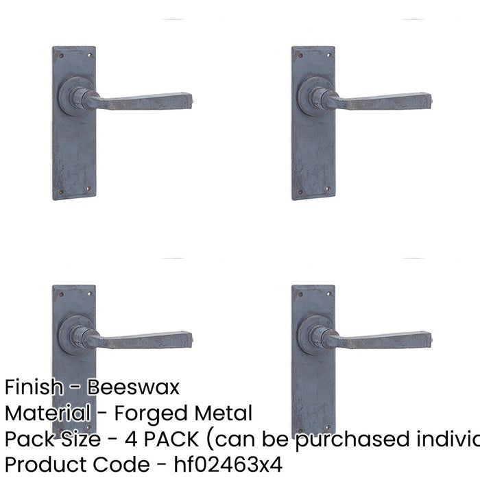 PACK Unique Beeswax Door Handle with Latchplate Rustic Decor Interior Lever Backplate-1