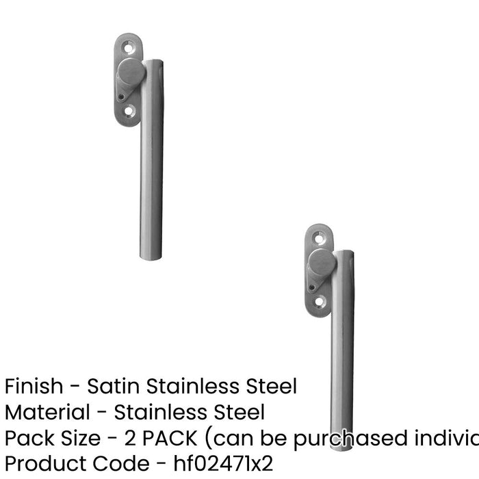 PACK Premium Stainless Steel Locking Espagnolette Window Fasteners 120mm Satin Finish-1