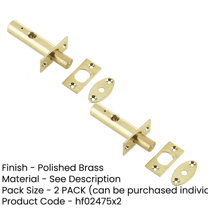 PACK Premium Mortice Rackbolt 61mm Enhanced Security with Polished Brass Finish Security Bolt-1