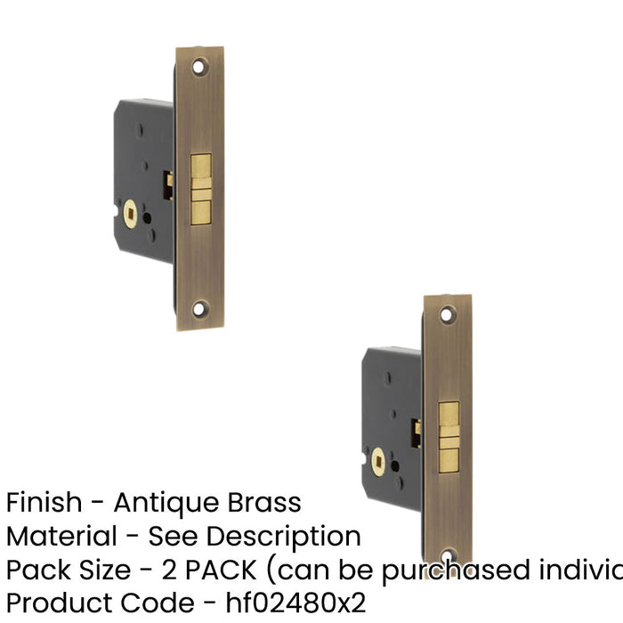 PACK Antique Brass Sliding Door Bathroom Lock Privacy Security Door Lock-1