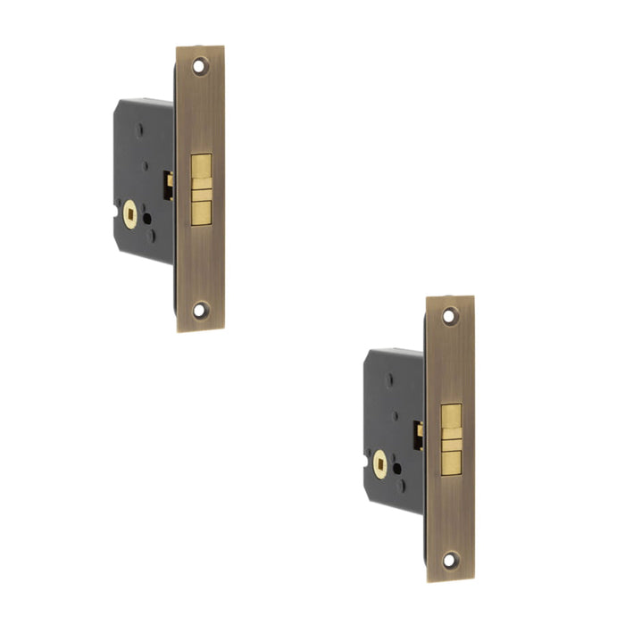 PACK Antique Brass Sliding Door Bathroom Lock Privacy Security Door Lock