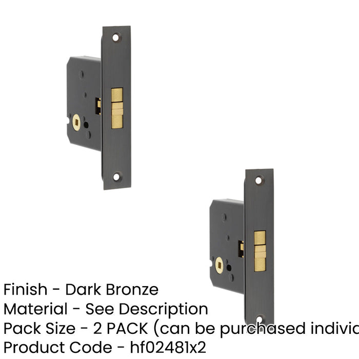 PACK Durable Dark Bronze Sliding Door Bathroom Lock Ultimate Privacy Door Lock-1