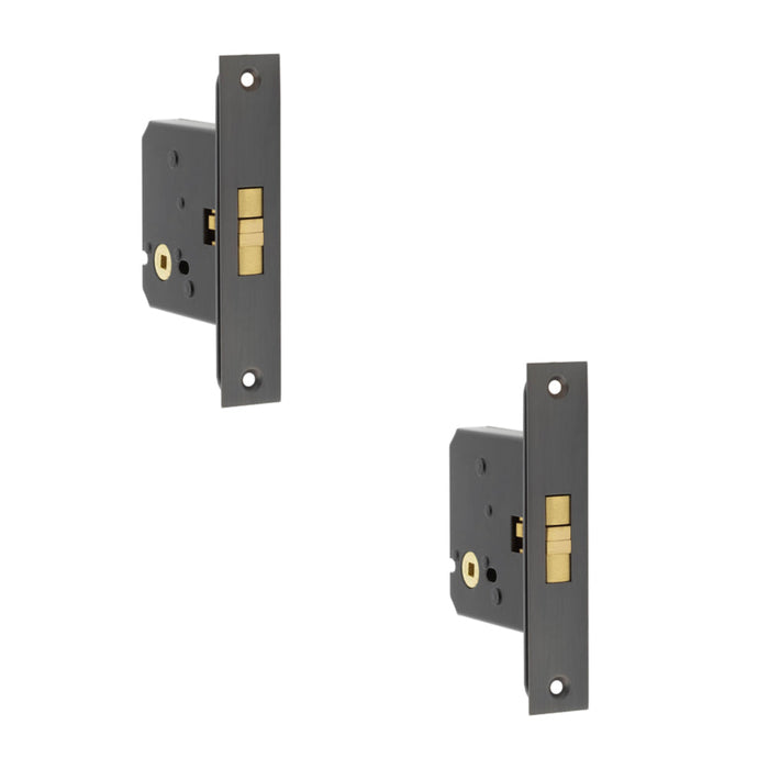 PACK Durable Dark Bronze Sliding Door Bathroom Lock Ultimate Privacy Door Lock