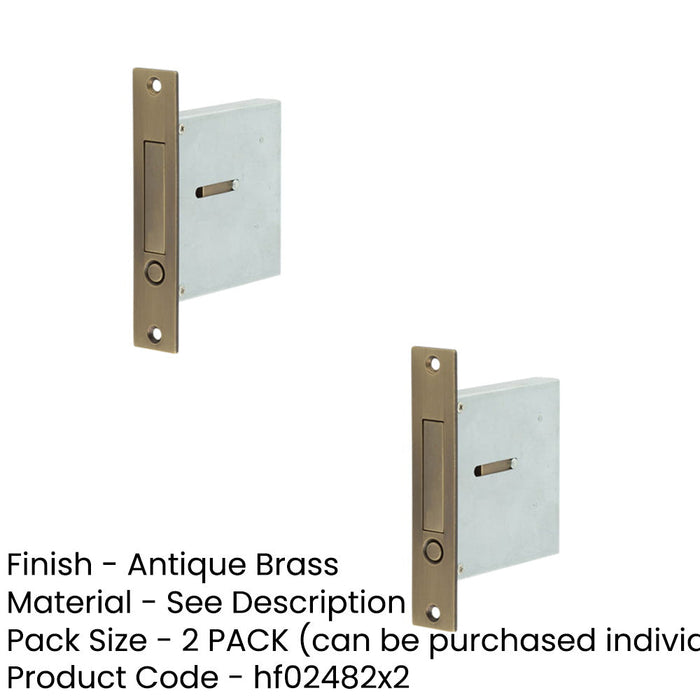 PACK Antique Brass Sliding Door Edge Pull Stylish Functional Hardware-1