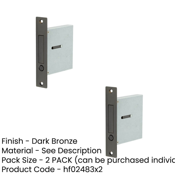 PACK Elegant Dark Bronze Sliding Door Edge Pull Modern Homes-1
