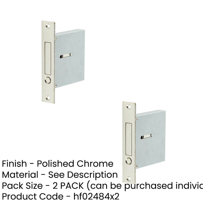 PACK Sleek Polished Chrome Sliding Door Edge Pull Modern Spaces-1