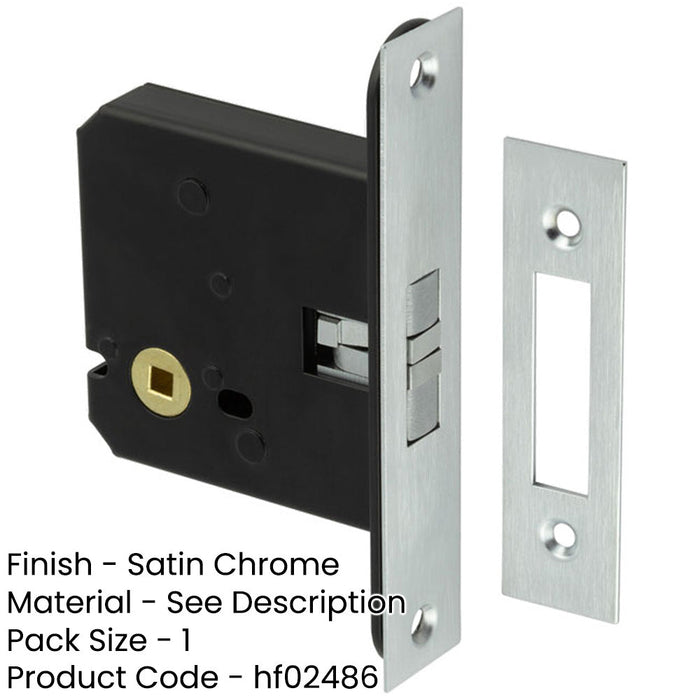 Satin Chrome Mortice Lock Sliding Bathroom Doors Door Lock-1