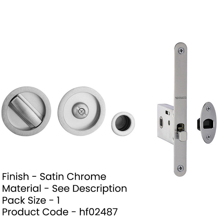 Premium Satin Chrome Bathroom Lock with Circular Furniture 35-38mm Doors Door Lock-1