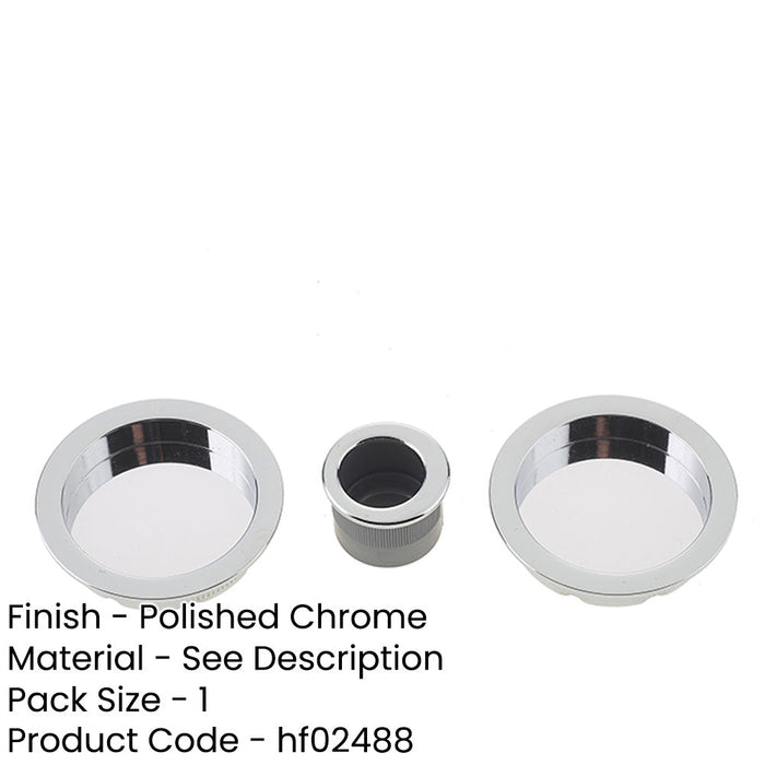 Polished Chrome Circular Flush Pull Kits Modern Interiors-1