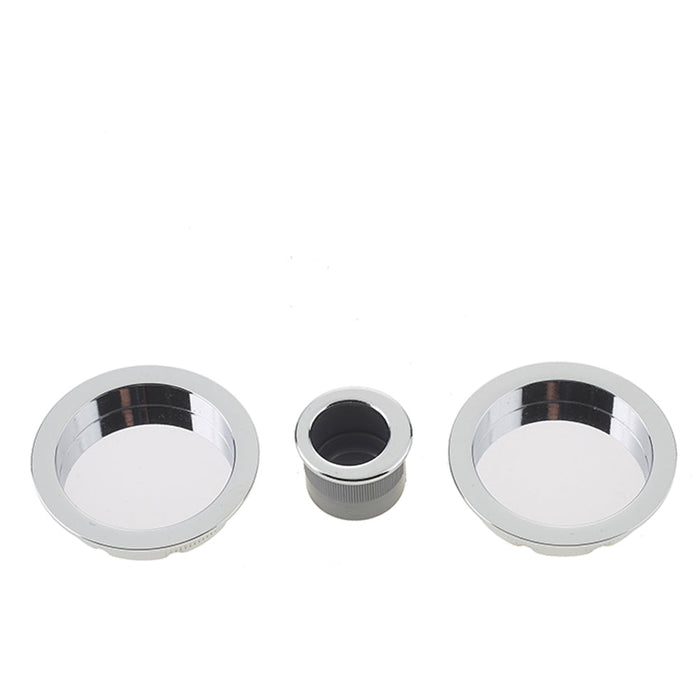 Polished Chrome Circular Flush Pull Kits Modern Interiors