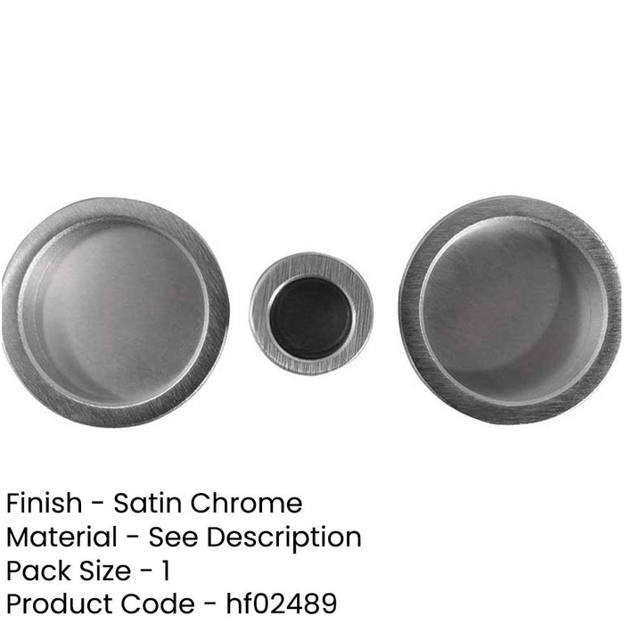 High-Quality Circular Flush Pull Kits Elegant Satin Chrome Finish-1