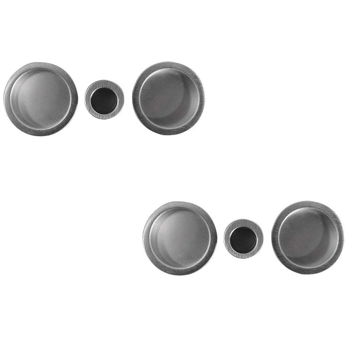 PACK High-Quality Circular Flush Pull Kits Elegant Satin Chrome Finish