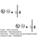 PACK Satin Chrome Bathroom Lock with Circular Furniture Doors 40-45mm Door Lock-1