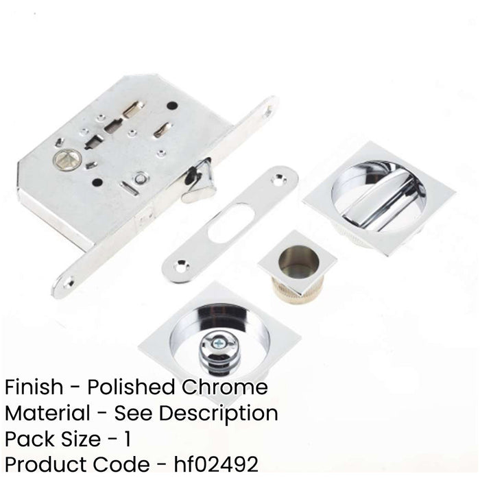 Premium Polished Chrome Bathroom Lock with Square Furniture 40-45mm Doors Door Lock-1