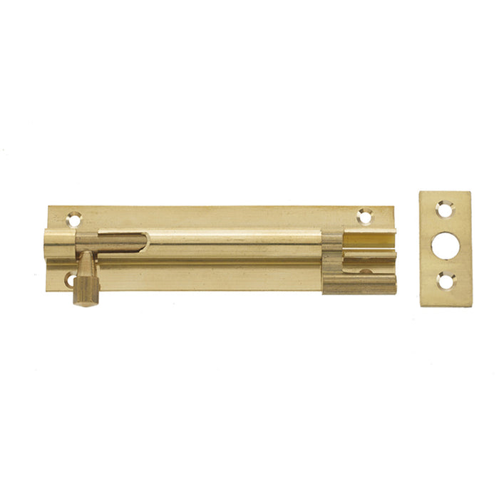 Premium 75x25mm Polished Brass Necked Barrel Bolts Enhanced Security Door Bolt