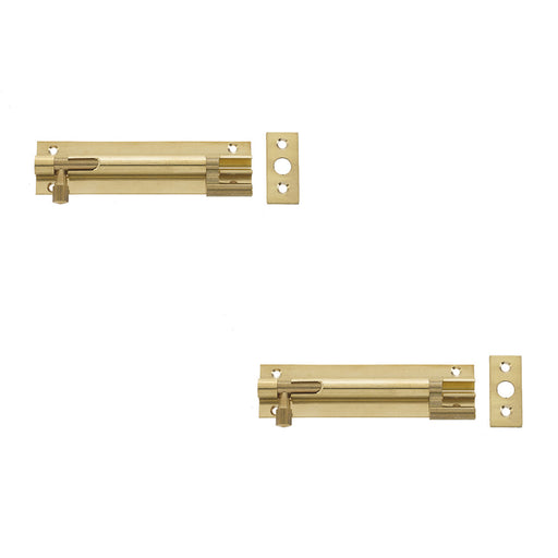 PACK Premium 75x25mm Polished Brass Necked Barrel Bolts Enhanced Security Door Bolt (1)