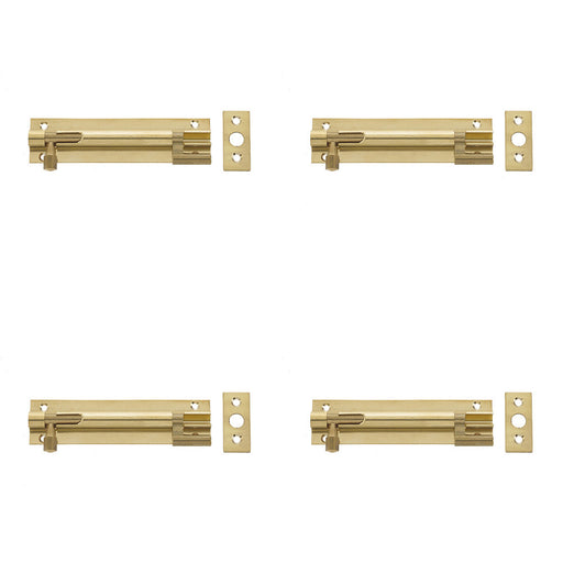 PACK Premium 75x25mm Polished Brass Necked Barrel Bolts Enhanced Security Door Bolt