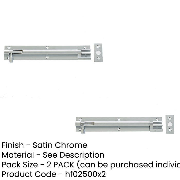 PACK High-Quality Satin Chrome Brass Necked Barrel Bolts 75x25mm Enhanced Security Door Bolt (1)-1