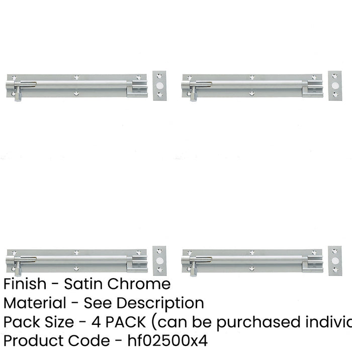 PACK High-Quality Satin Chrome Brass Necked Barrel Bolts 75x25mm Enhanced Security Door Bolt-1