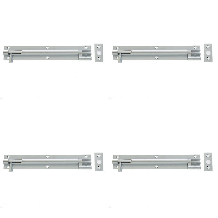 PACK High-Quality Satin Chrome Brass Necked Barrel Bolts 100x25mm Enhanced Security Door Bolt