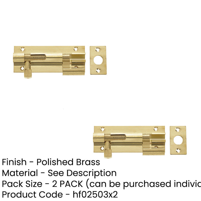 PACK Premium Brass Heavy Necked Barrel Bolts Enhanced Security 100x38mm Door Bolt (1)-1