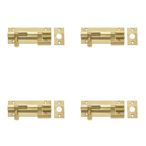 PACK Premium Brass Heavy Necked Barrel Bolts Enhanced Security 100x38mm Door Bolt