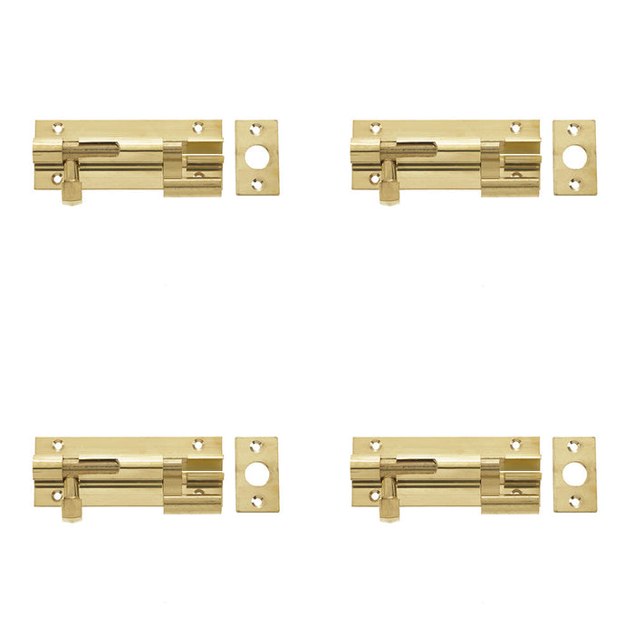 PACK Premium Brass Heavy Necked Barrel Bolts Enhanced Security 100x38mm Door Bolt