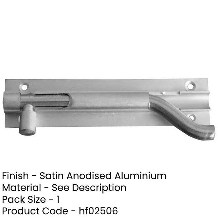 Premium Satin Anodised Aluminium Necked Barrel Bolts 100x25mm Enhanced Security Door Bolt-1