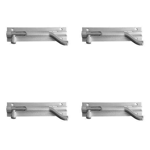 PACK Premium Satin Anodised Aluminium Necked Barrel Bolts 100x25mm Enhanced Security Door Bolt