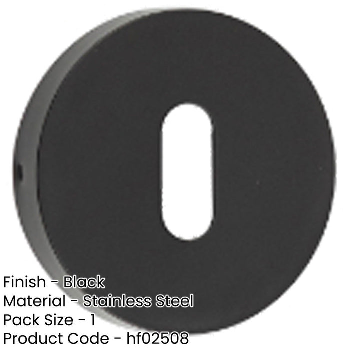 Stylish Matt Black Escutcheon 52mm Durable Zinc Stainless Steel Hole Cover-1