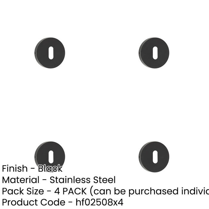 PACK Stylish Matt Black Escutcheon 52mm Durable Zinc Stainless Steel Hole Cover-1