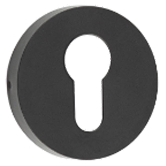 Premium Euro Profile Escutcheon Matt Black 52mm, 304g, Fire Rated Hole Cover