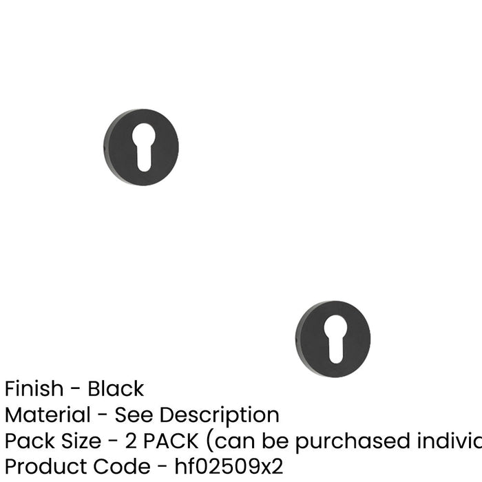 PACK Premium Euro Profile Escutcheon Matt Black 52mm, 304g, Fire Rated Hole Cover (1)-1