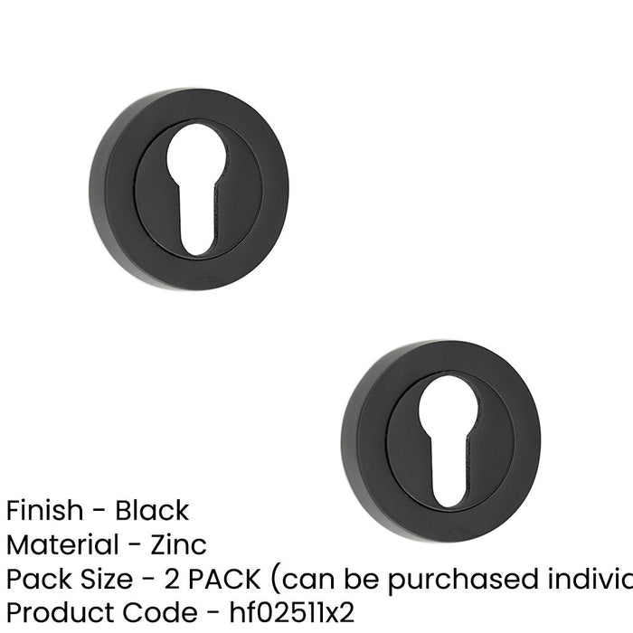 PACK Durable 50mm Black Euro Profile Escutcheon Fire Doors Hole Cover (1)-1