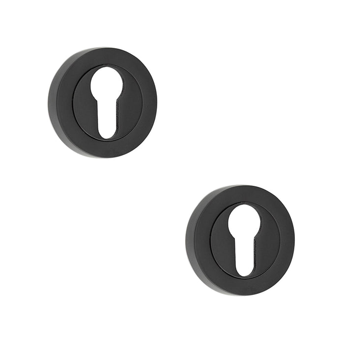 PACK Durable 50mm Black Euro Profile Escutcheon Fire Doors Hole Cover (1)