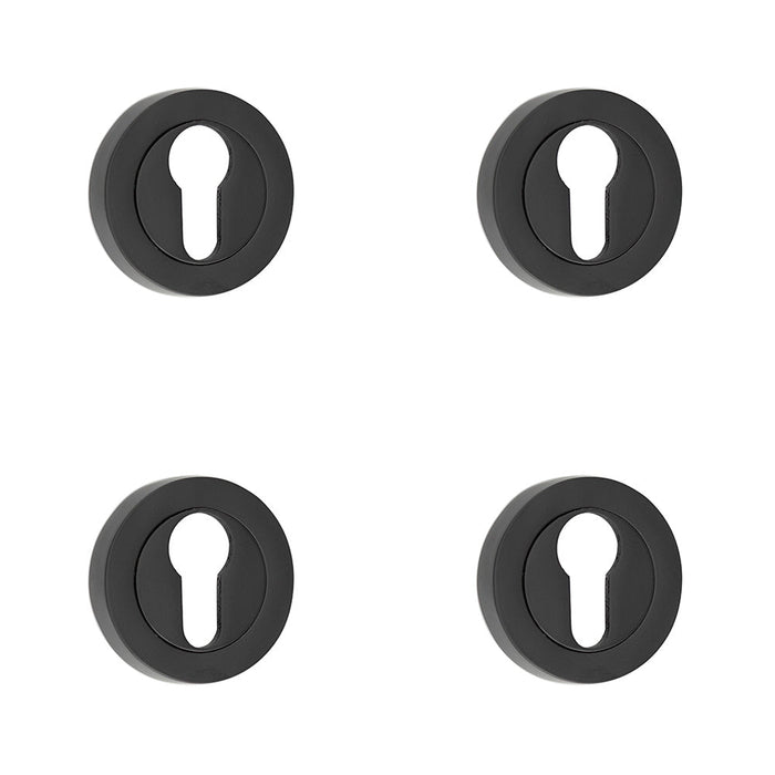 PACK Durable 50mm Black Euro Profile Escutcheon Fire Doors Hole Cover