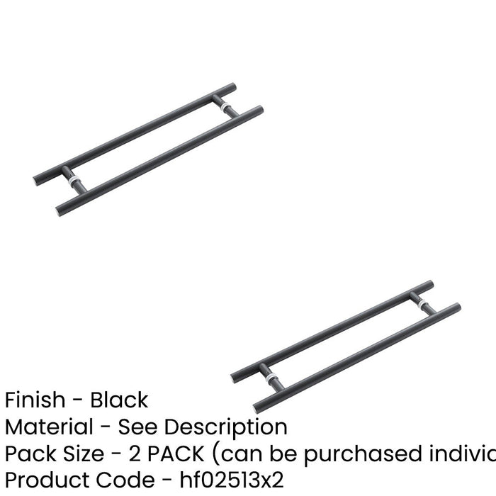 PACK Matt Black Back Back Pull Handle 600mm Stylish Durable Door Handle (1)-1