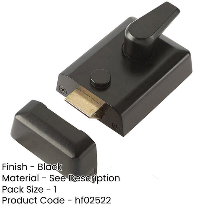 Durable 90mm Black Standard Night Latches Secure Home Access Bolt Latch-1