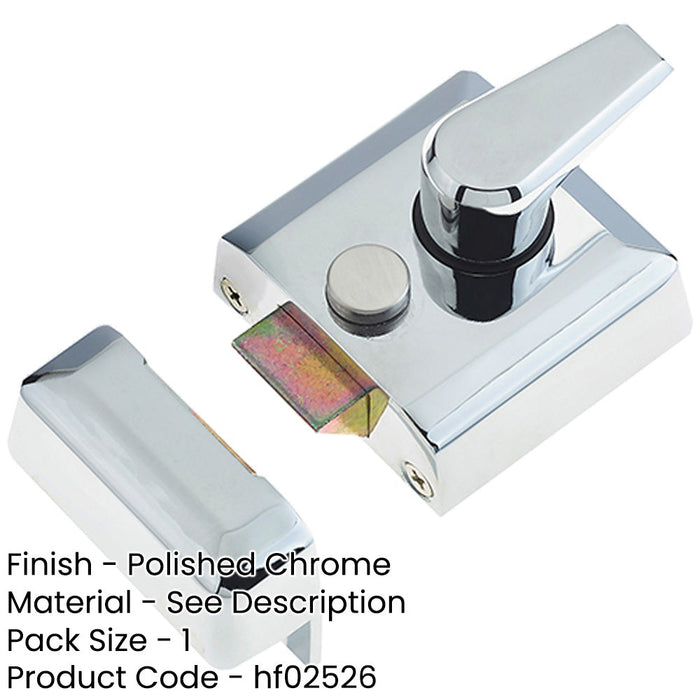 High-Quality Narrow Stile Night Latches Polished Chrome 66mm Bolt Latch-1