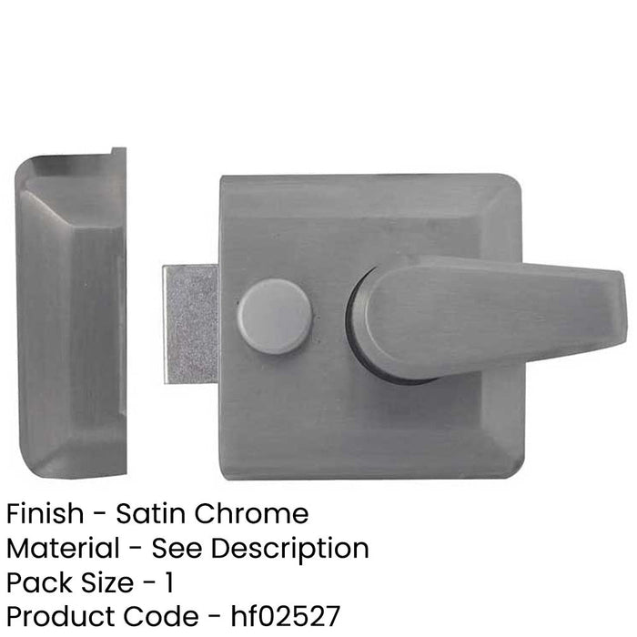 Premium Satin Chrome Narrow Stile Night Latches 66mm Security Solution Bolt Latch-1