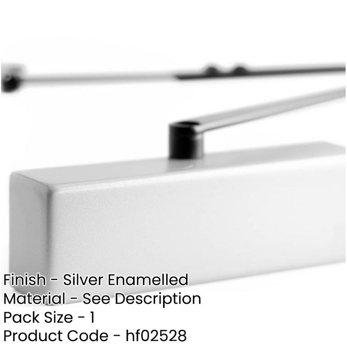 Premium Silver Enamelled Standard Door Control with Black Arms Size EN-2-4-1