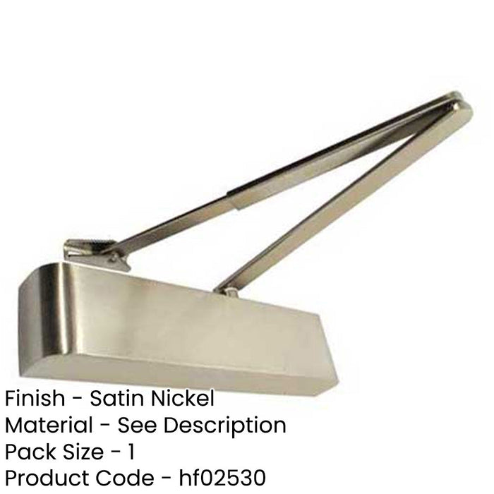 Satin Nickel Contract Door Control with Matching Arms Enhanced Security-1