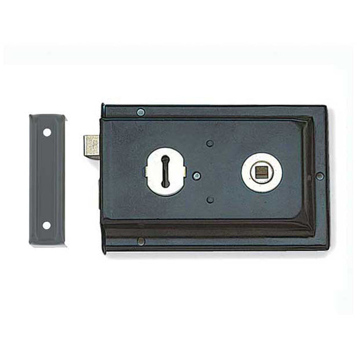 Versatile Reversible Lock 152x102mm Sleek Black Finish Door Lock
