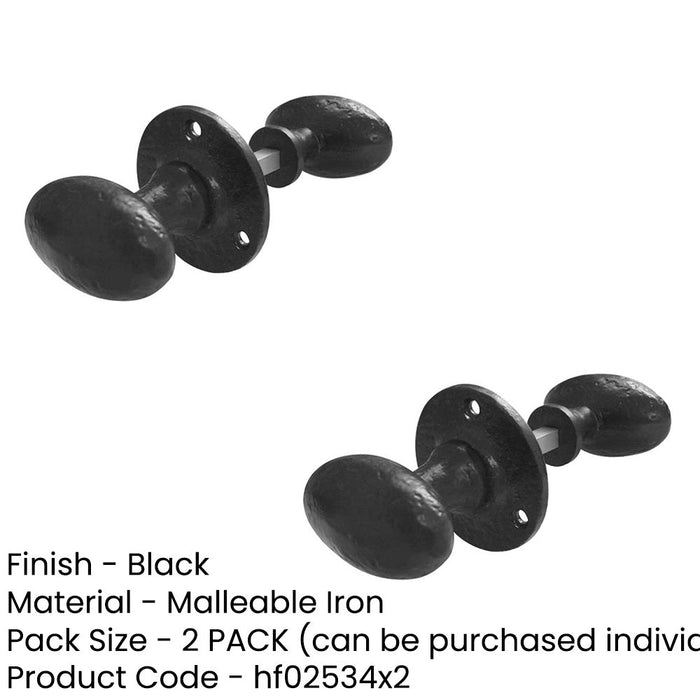 PACK Antique Oval Black Door Knob Vintage Charm (1)-1