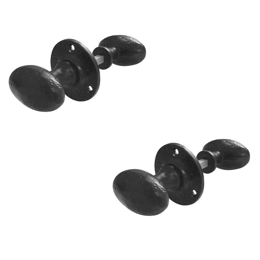 PACK Antique Oval Black Door Knob Vintage Charm (1)