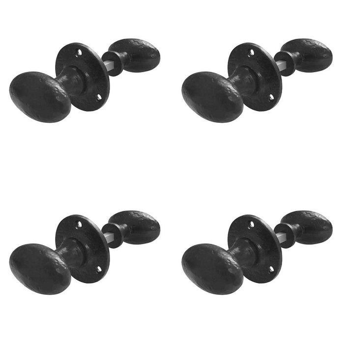 PACK Antique Oval Black Door Knob Vintage Charm