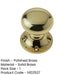 Elegant 50mm Mushroom Door Knob Polished Brass-1