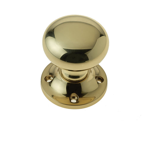 Elegant 50mm Mushroom Door Knob Polished Brass